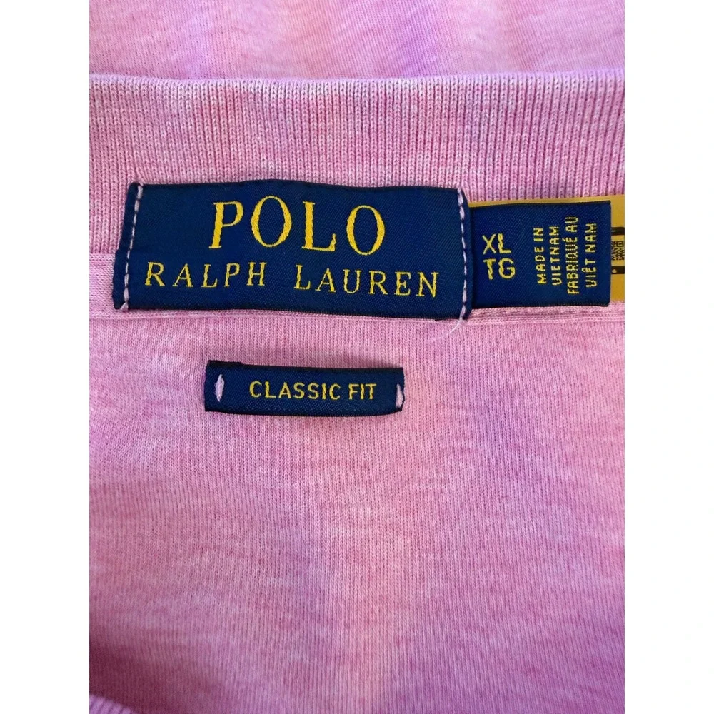 Polo Ralph Lauren Mens XL Classic Fit Pink Heather Short Sleeve Polo Shirt